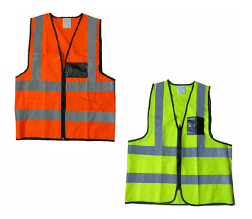 Reflective vest with zip & id pocket