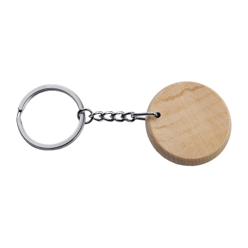 Round Wood Keyring