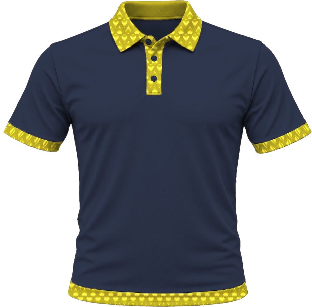 Patterned collar golf shirt