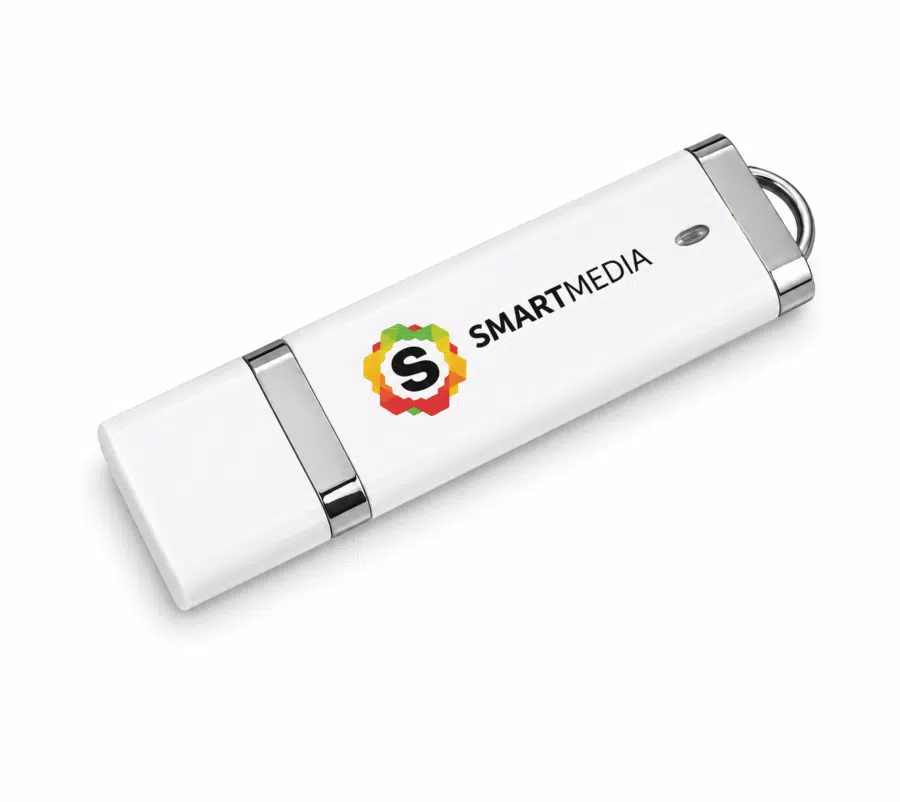 White Slimline USB Flash Drive