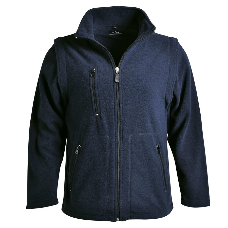 Ladies Zip Off Sleeve Polar Fleece - Navy - While Stocks Last