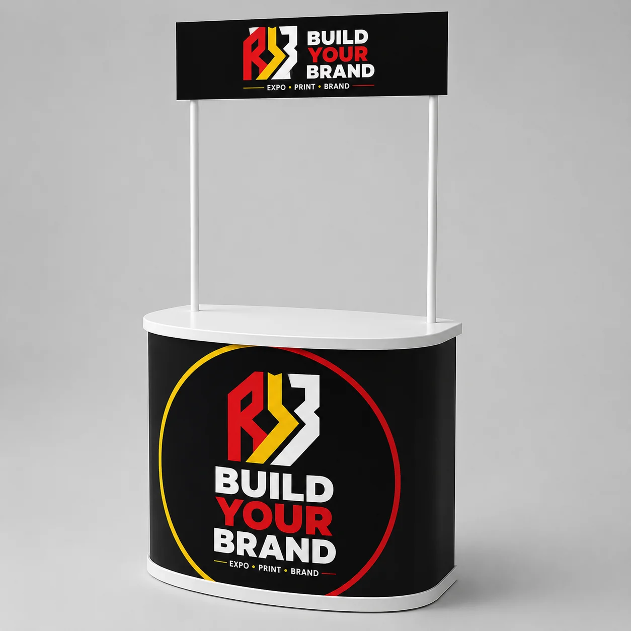 Build Your Brand ABS Kiosk 850mm x 830mm Promo Counter - Complete